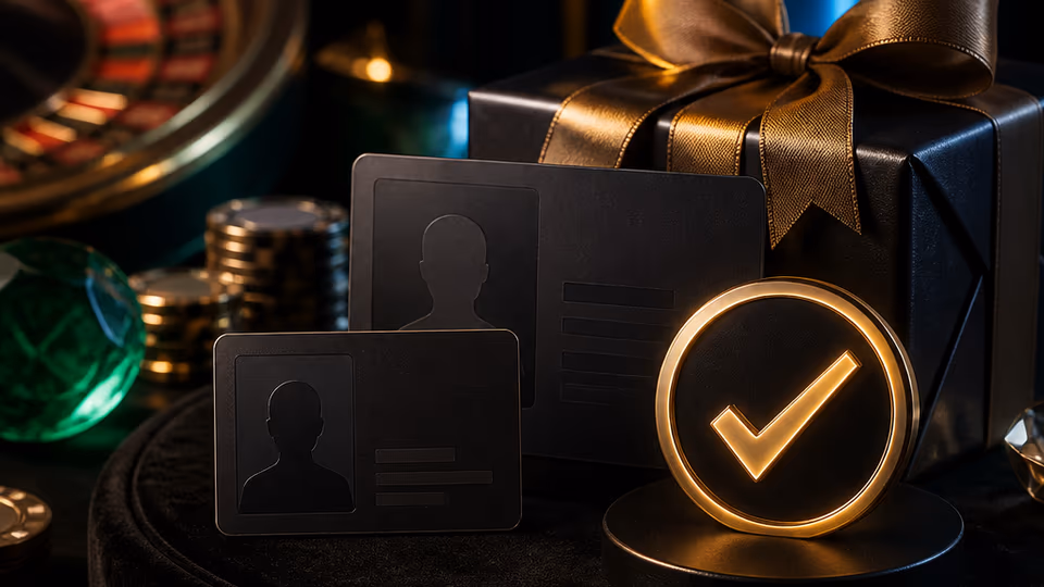Ausweissilhouetten und Geschenkbox für Kontoprüfung